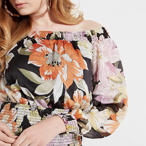 GUESS Gabby floral print Off The Shoulder Dress - Picture 6 of 8